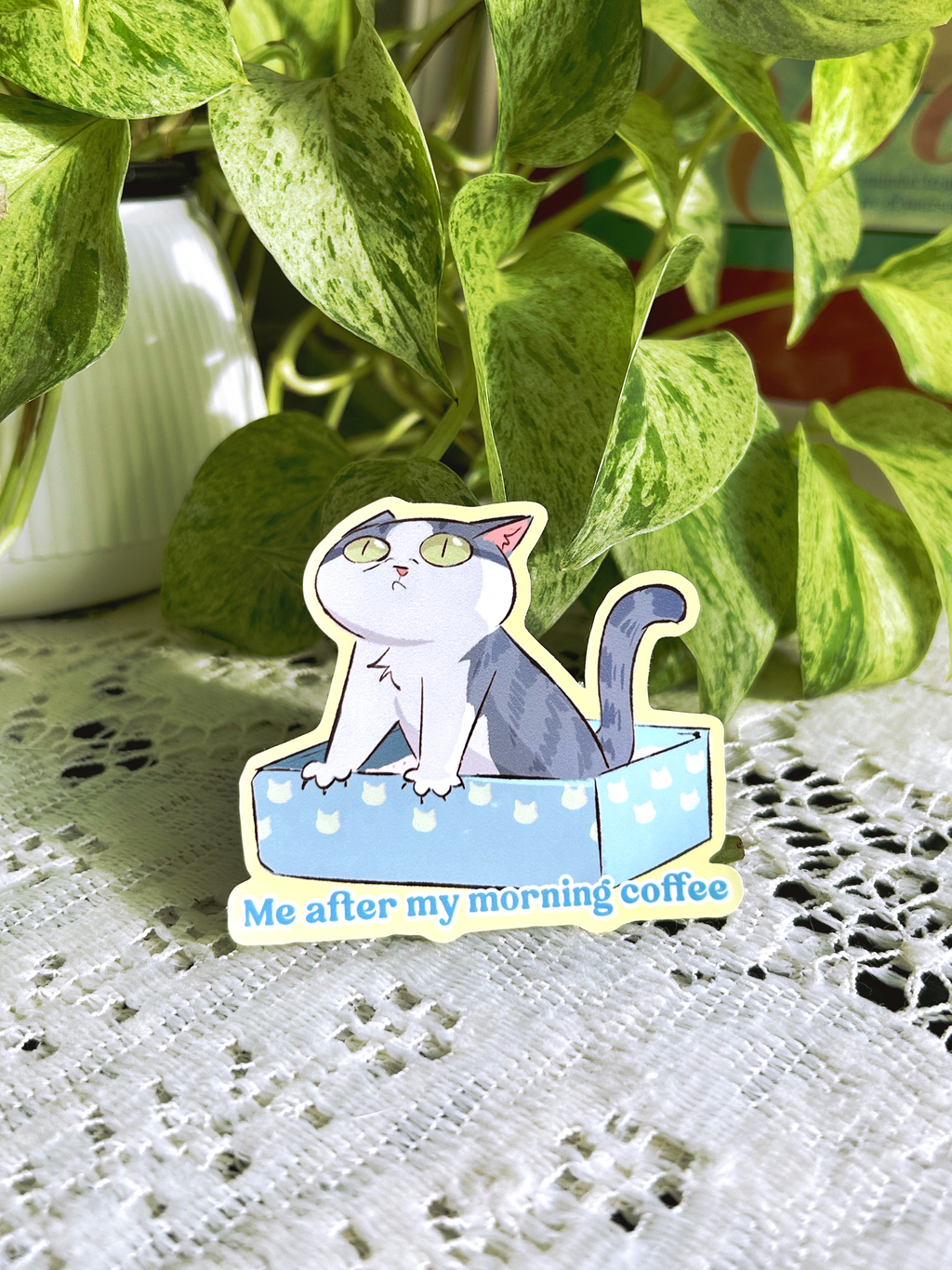 Weatherproof Morning Coffee Sticker