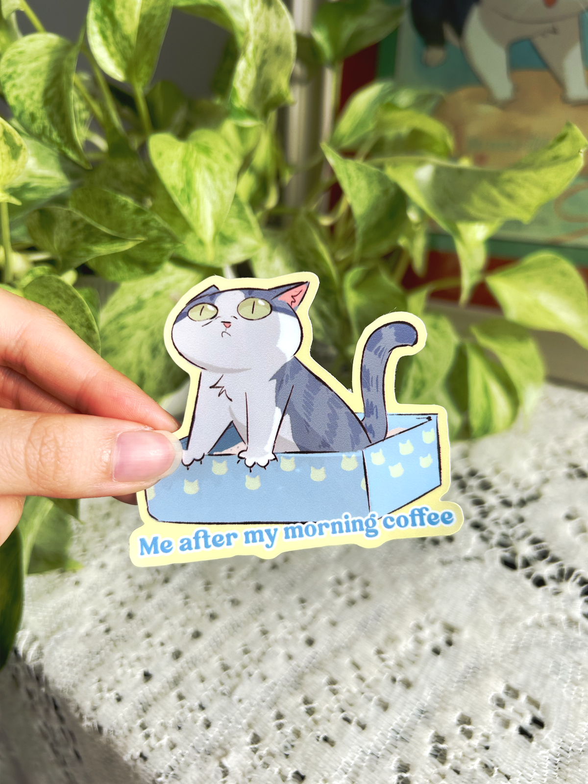 Weatherproof Morning Coffee Sticker